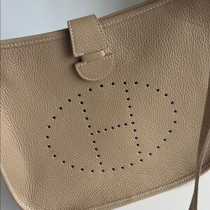 Hermes Beige Leather Shoulder Bag or crossbody